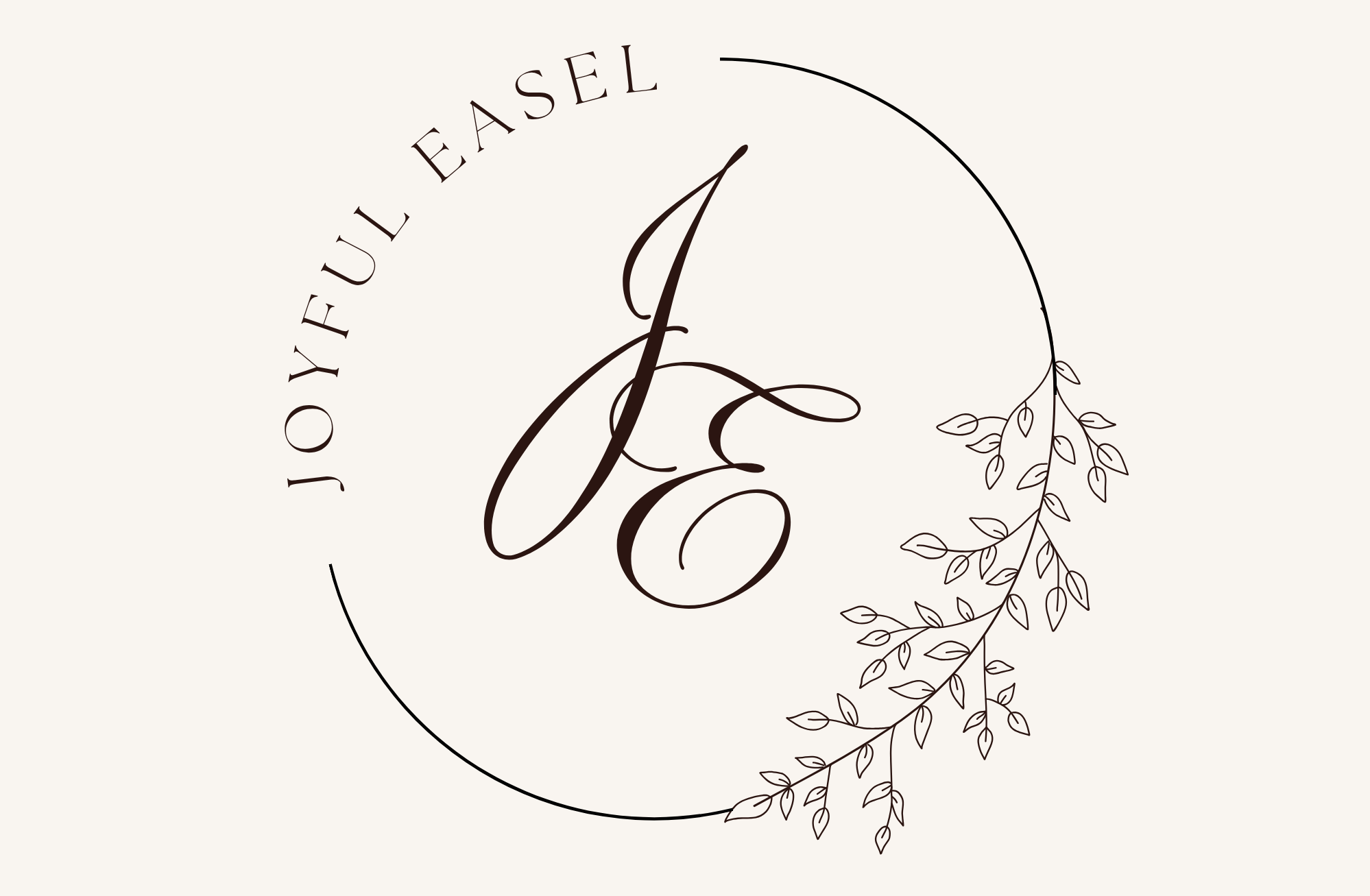 brown greenery line art circle photography logo (1)